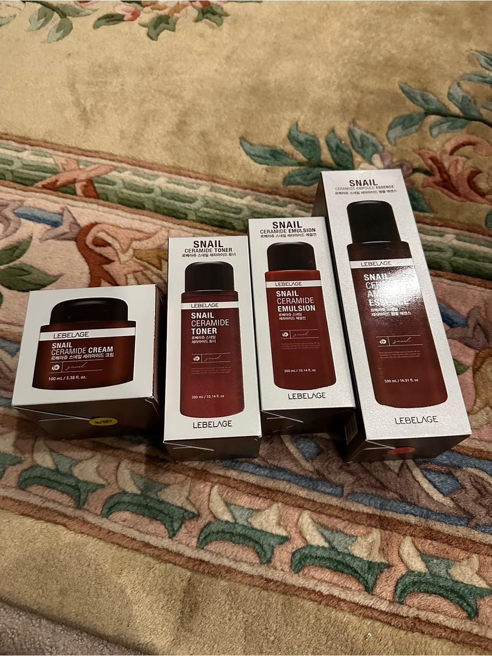 Snail Ceramide Skincare Set in Brown - Hydrating Toner, Emulsion & Cream